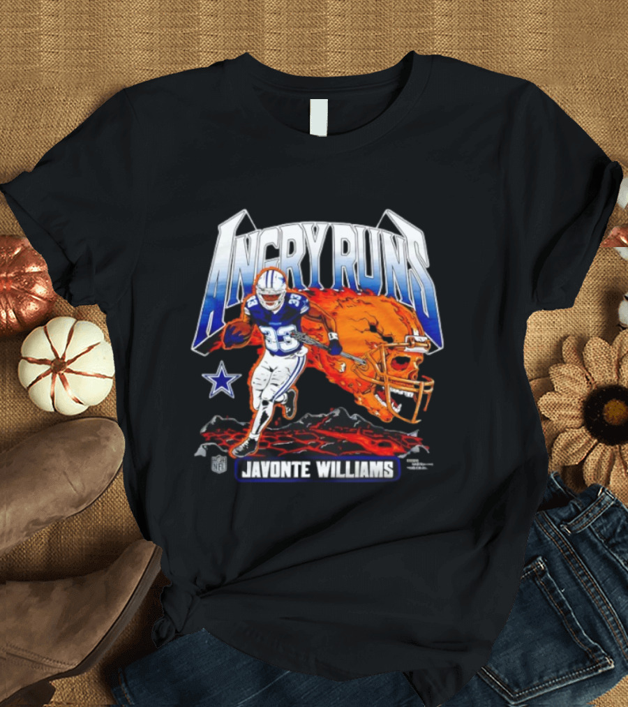 Angry Runs Dallas Cowboys Javonte Williams NFL 2025 T-Shirt