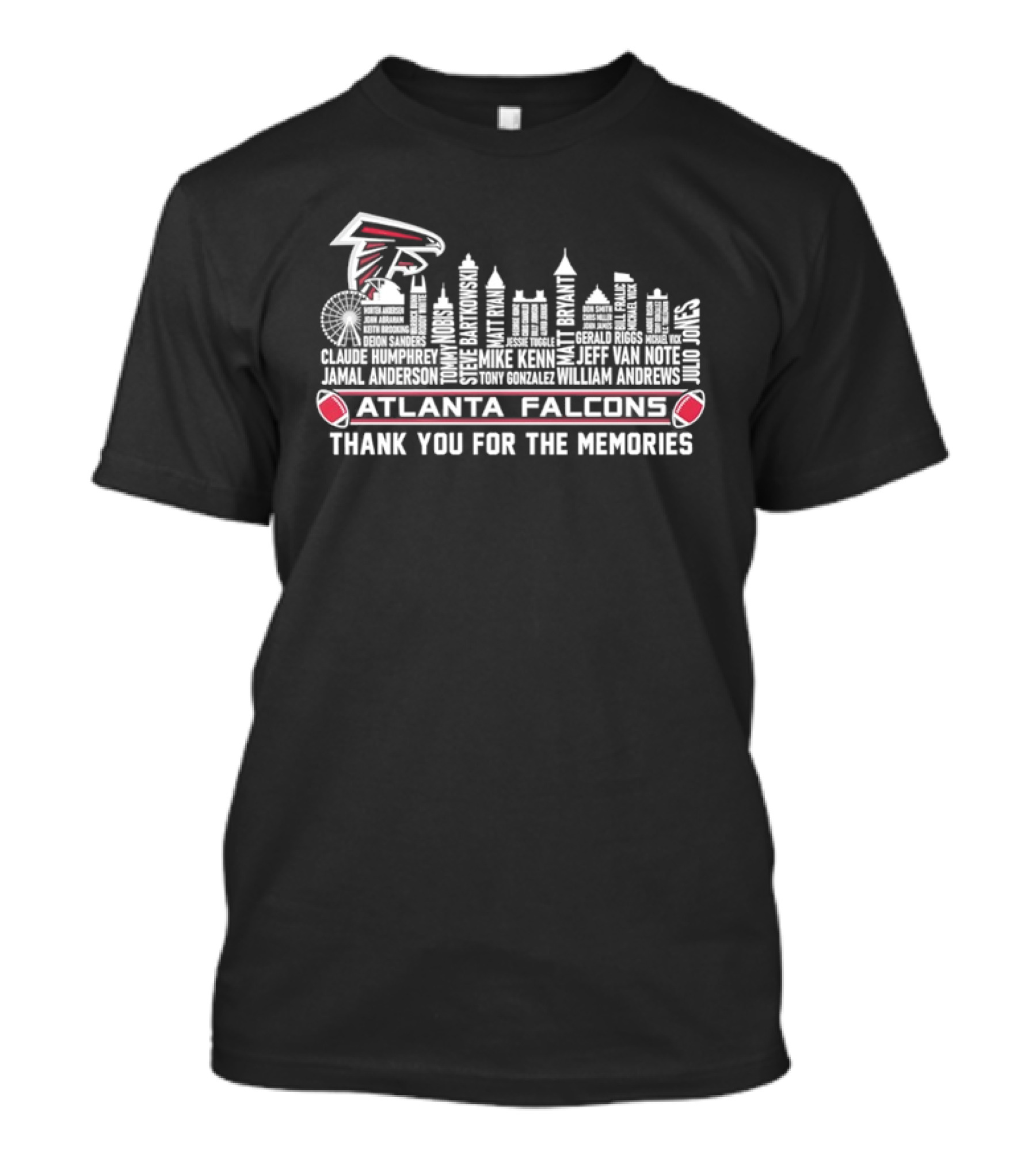 Atlanta Falcons City Skyline Thank You For The Memories T-Shirt