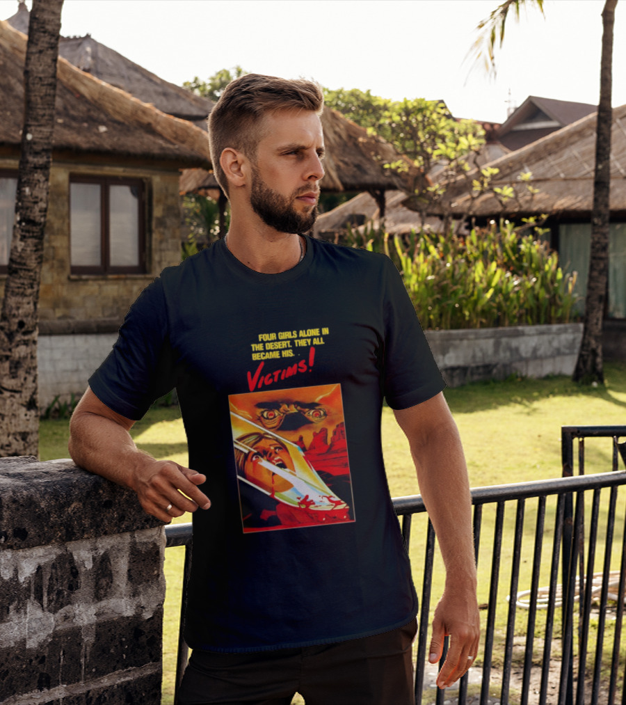 Four Girls Alone In The Desert Horror Victims Vintage Style Thriller T-Shirt