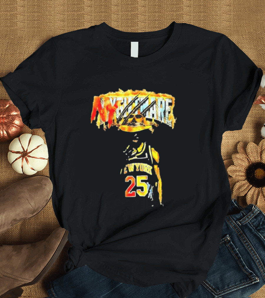 Jalen Brunson New York 25 Ny Nightmare Freddy Krueger T-Shirt