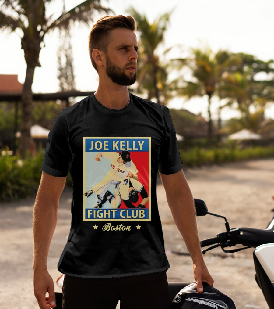 Joe Kelly Fight Club Boston Red Sox Baseball Action T-Shirt