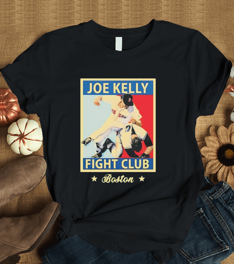 Joe Kelly Fight Club Boston Red Sox Baseball Action T-Shirt