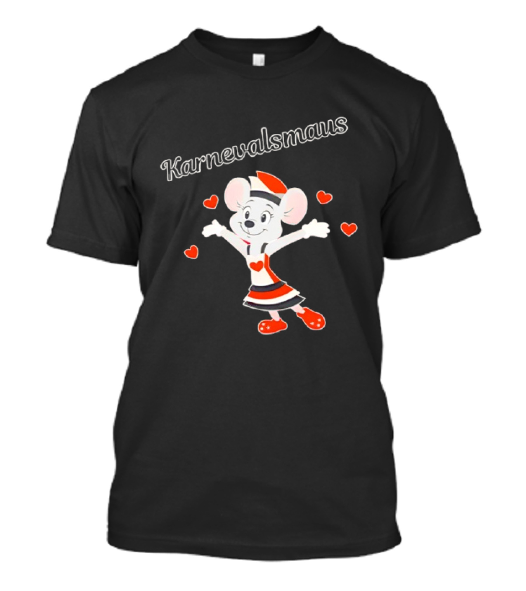 Karnevalsmaus Festive Mouse With Hearts T-Shirt
