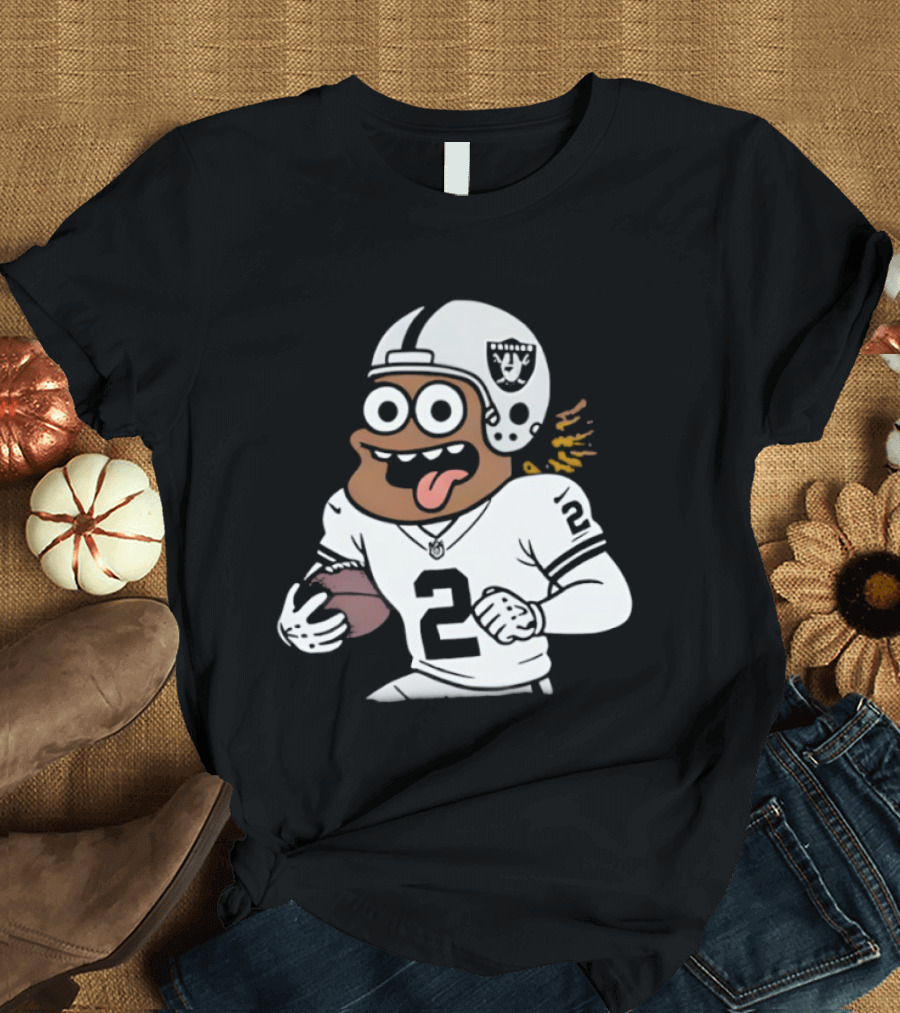 Las Vegas Raiders Ashton Jeanty Cartoon Number 2 Football Player T-Shirt