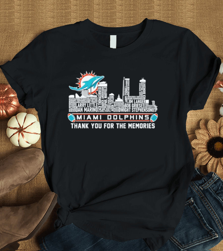 Miami Dolphins Skyline Thank You For The Memories T-Shirt