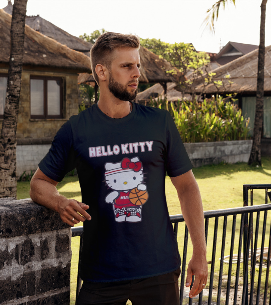 Hello Kitty Miami Basketball Crossover Cute Collaboration T-Shirt