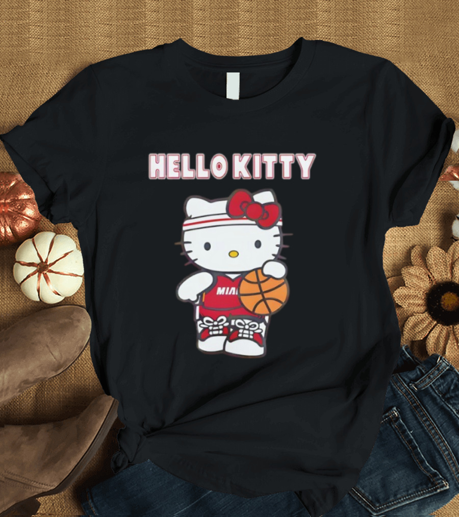 Hello Kitty Miami Basketball Crossover Cute Collaboration T-Shirt