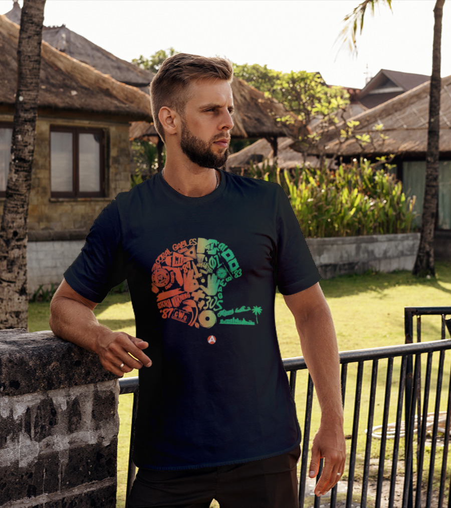 Miami Mash Up Storm Warnings Beach Chill Rainbow Tropical Vibes T-Shirt