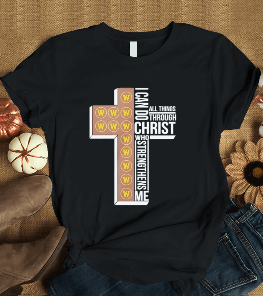 San Diego Padres W Logo Cross I Can Do All Things Through Christ Who Strengthens Me T-Shirt