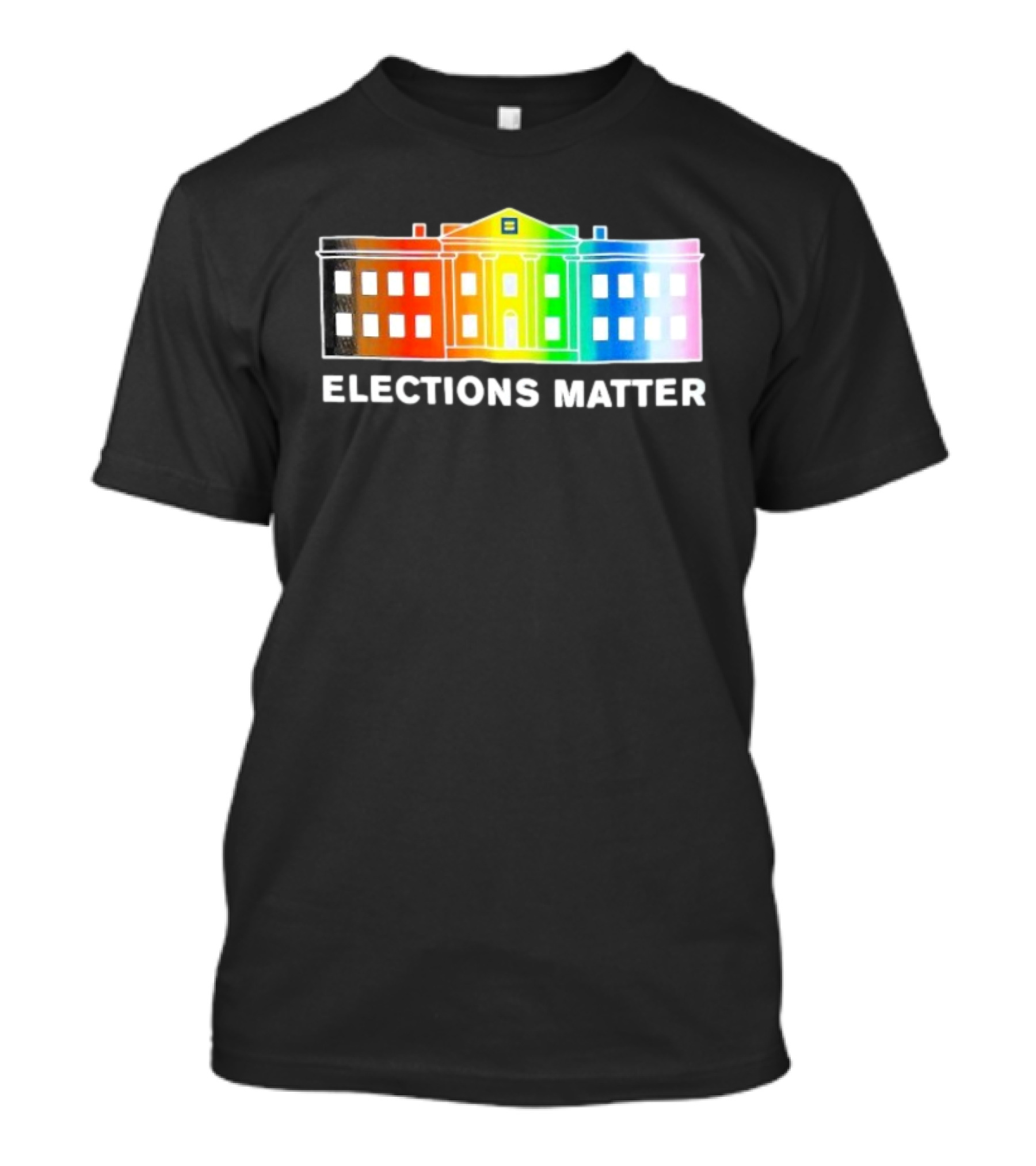 Elections Matter Human Rights Campaign Rainbow White House T-Shirt