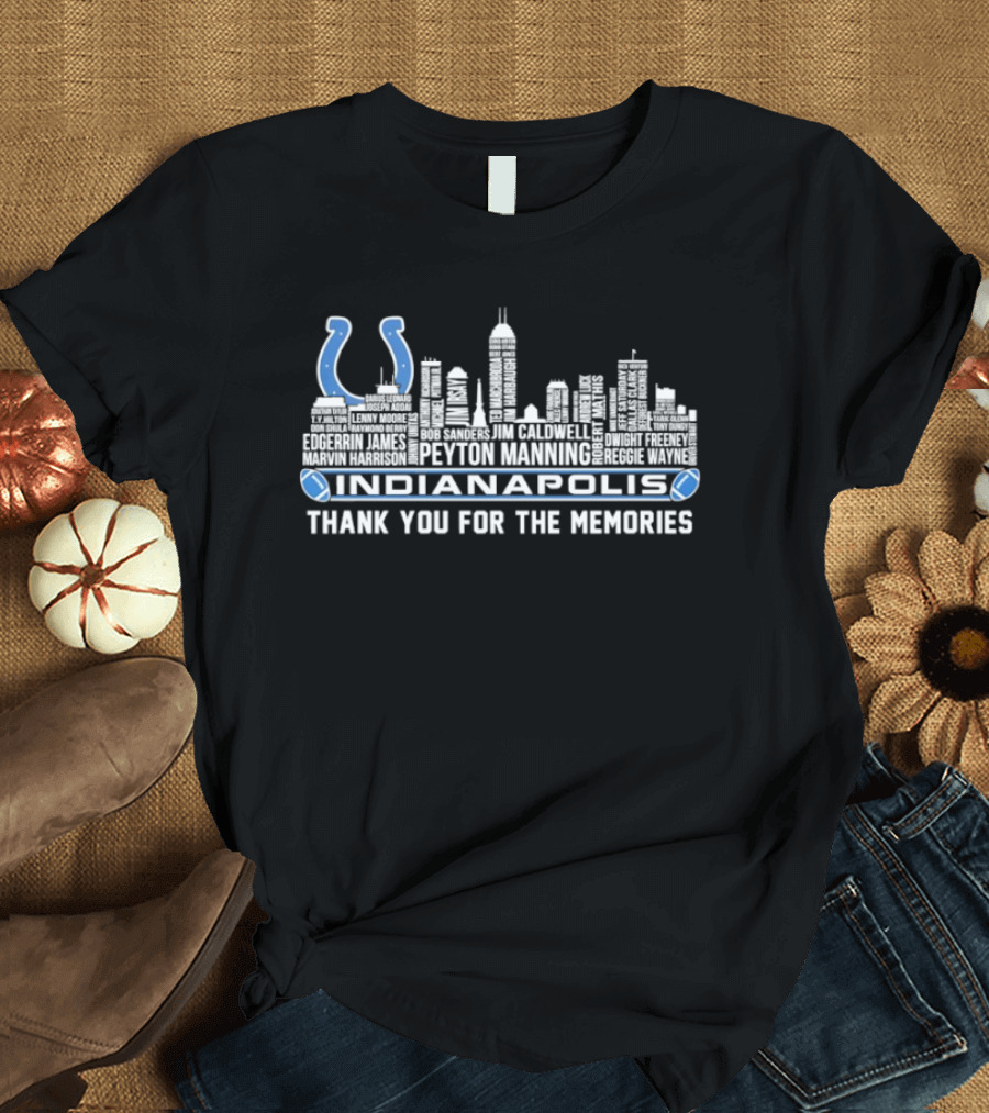 Indianapolis Colts City Skyline Thank You For The Memories T-Shirt