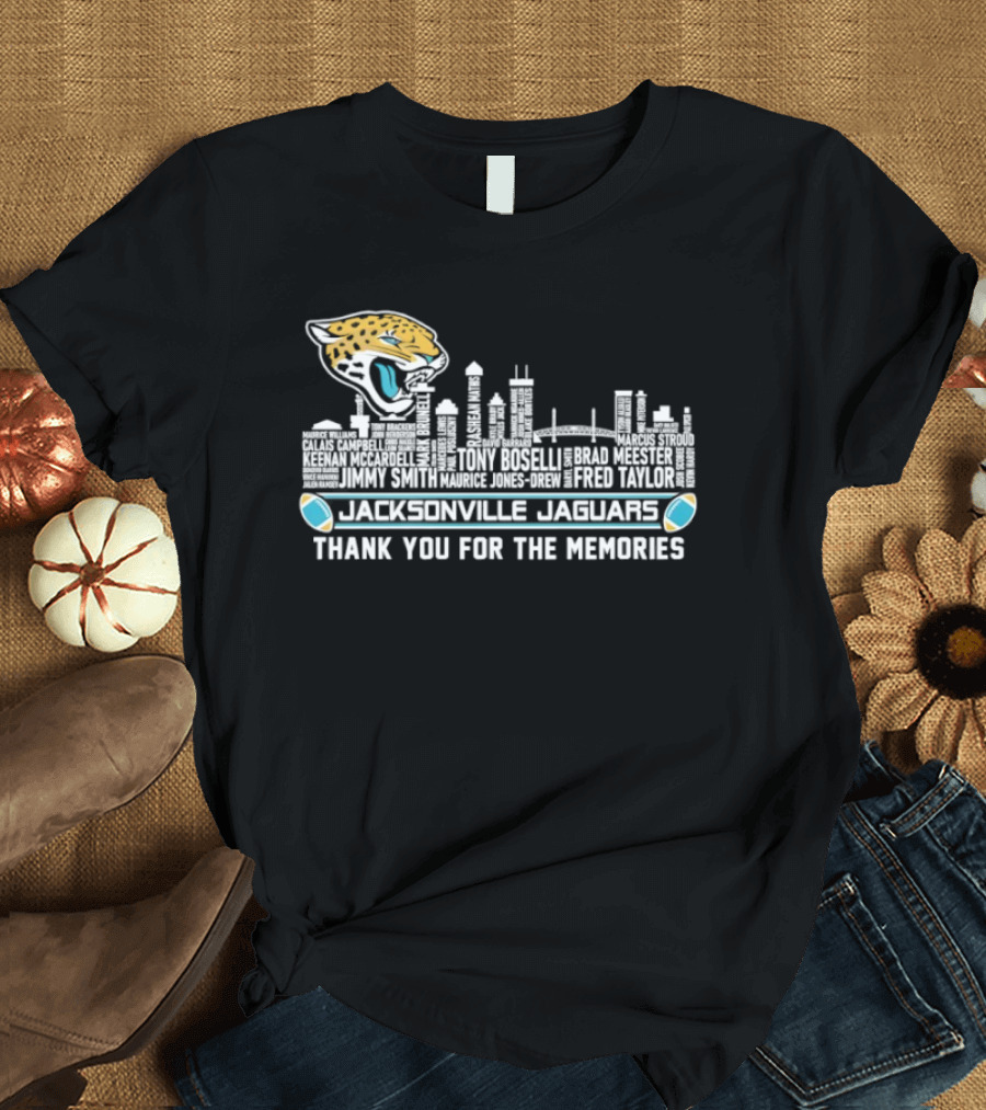Jacksonville Jaguars City Skyline Thank You For The Memories T-Shirt