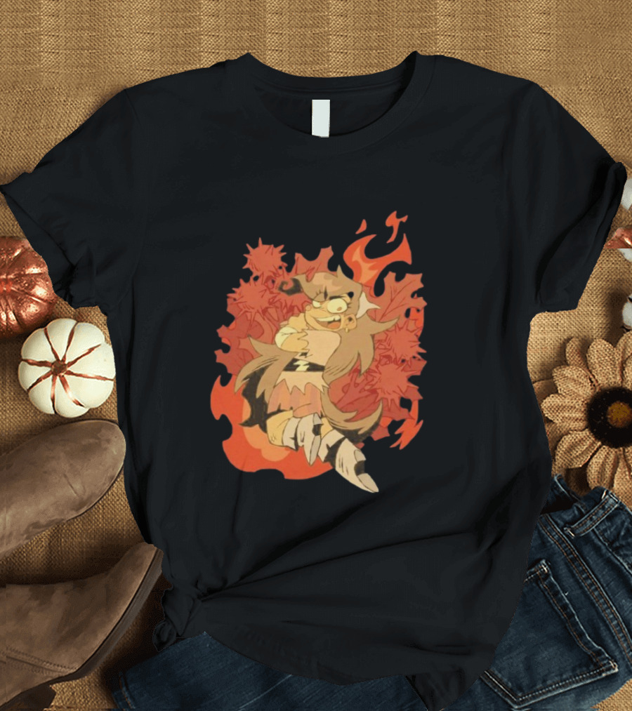 Zeddyzi Ramshackle Vinnie Vibes Flame Character Art Anime T-Shirt