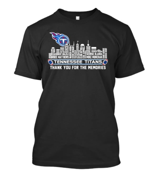 Tennessee Titans Thank You For The Memories City Skyline NFL Football Fan T-Shirt