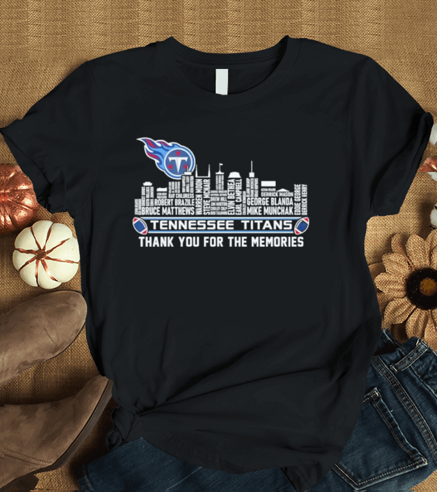 Tennessee Titans Thank You For The Memories City Skyline NFL Football Fan T-Shirt