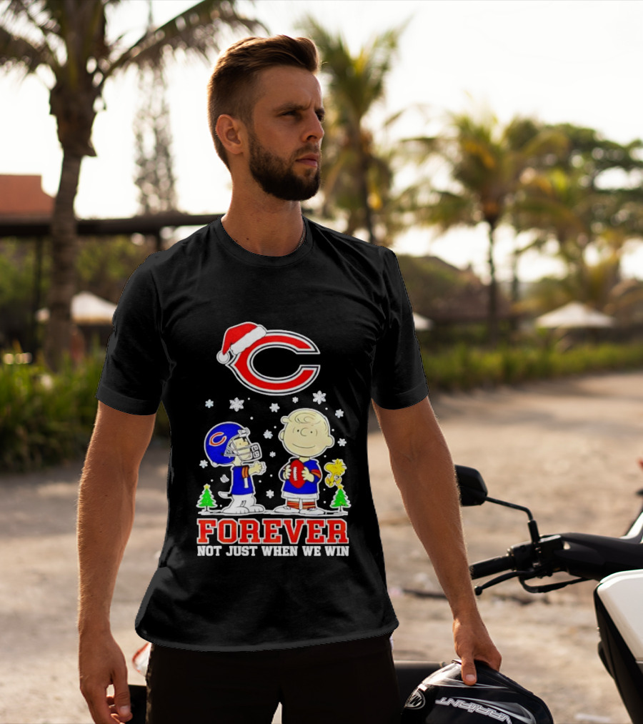 Peanuts Snoopy Christmas Chicago Bears Forever Not Just When We Win T-Shirt
