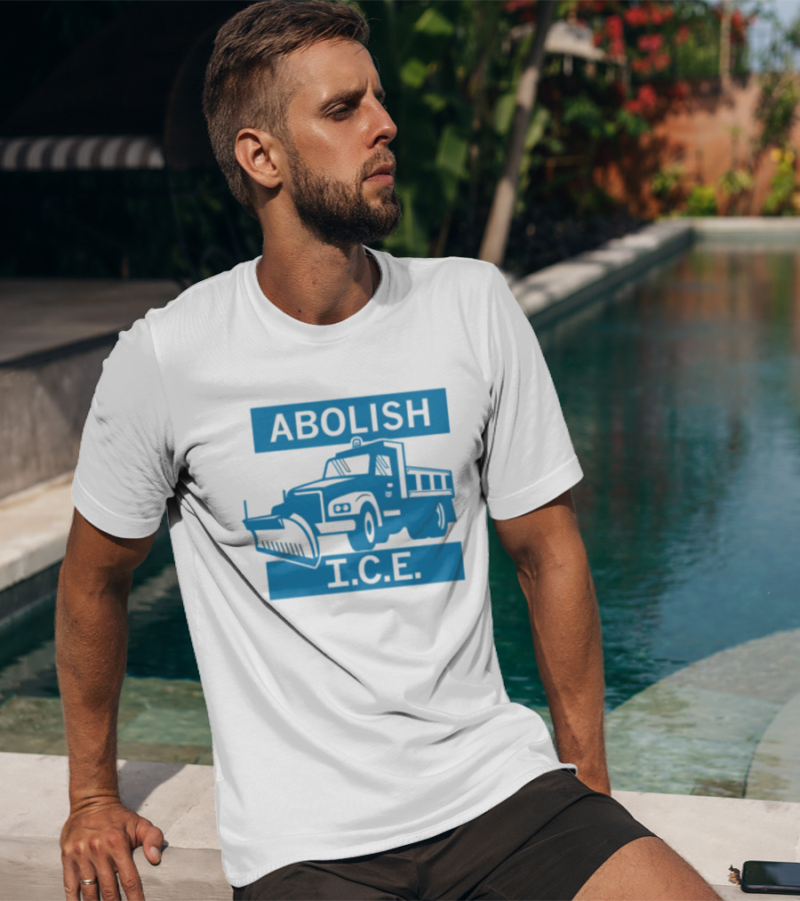 Abolish I.C.E. Snowplow Truck Image Protest T-Shirt