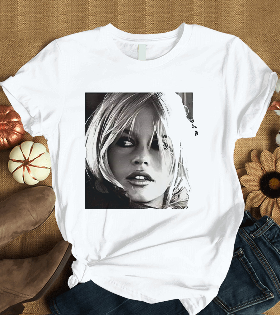Brigitte Bardot Iconic Black And White T-Shirt