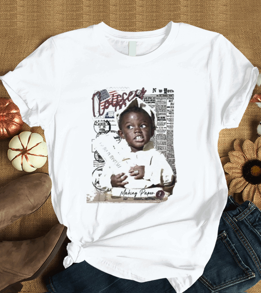 Noissey Making Paper Newsboy Kid Vintage American Newspaper 1935 T-Shirt