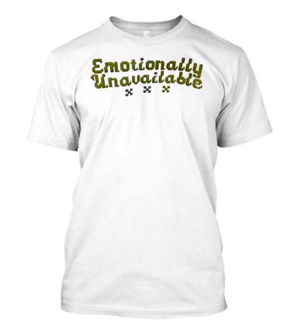 Emotionally Unavailable Text With Camouflage Puzzle Pieces T-Shirt