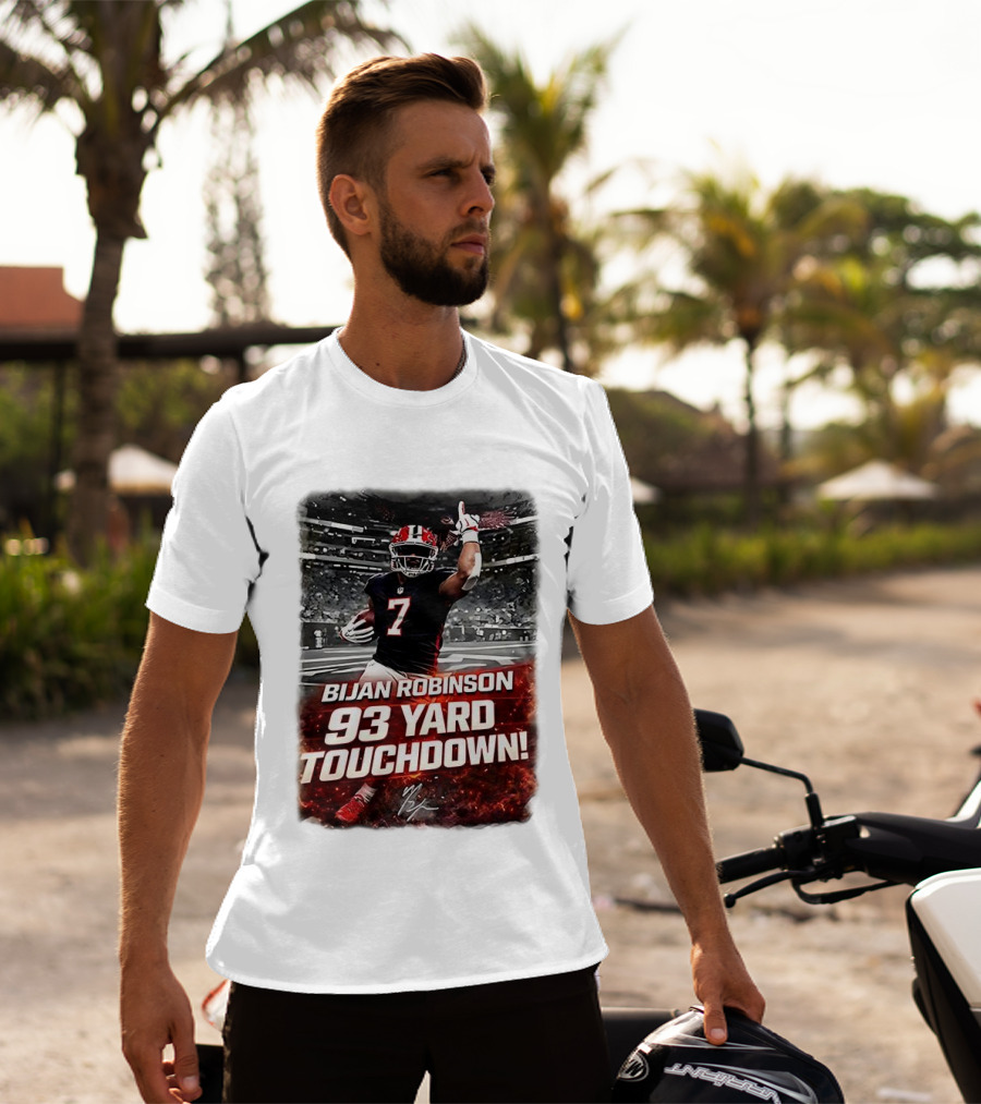 Bijan Robinson 93 Yard Touchdown Falcons Beat Rams Week 17 NFL 2025 T-Shirt