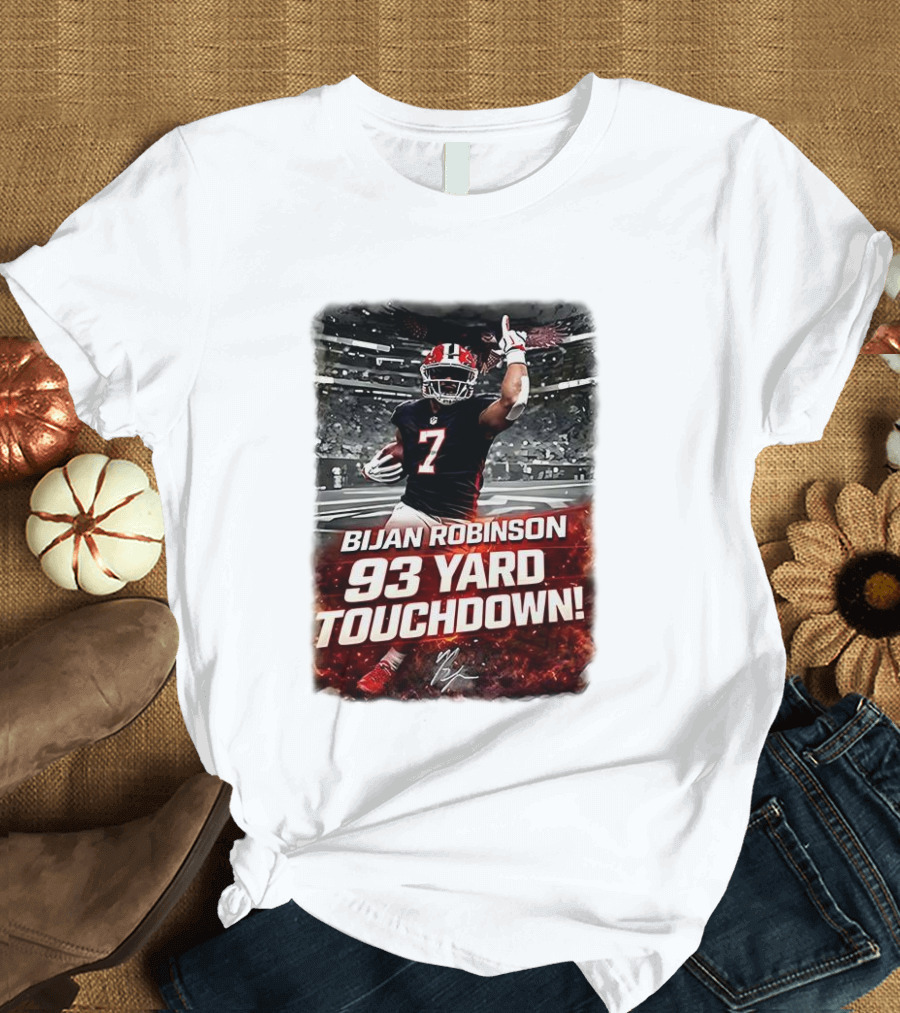 Bijan Robinson 93 Yard Touchdown Falcons Beat Rams Week 17 NFL 2025 T-Shirt