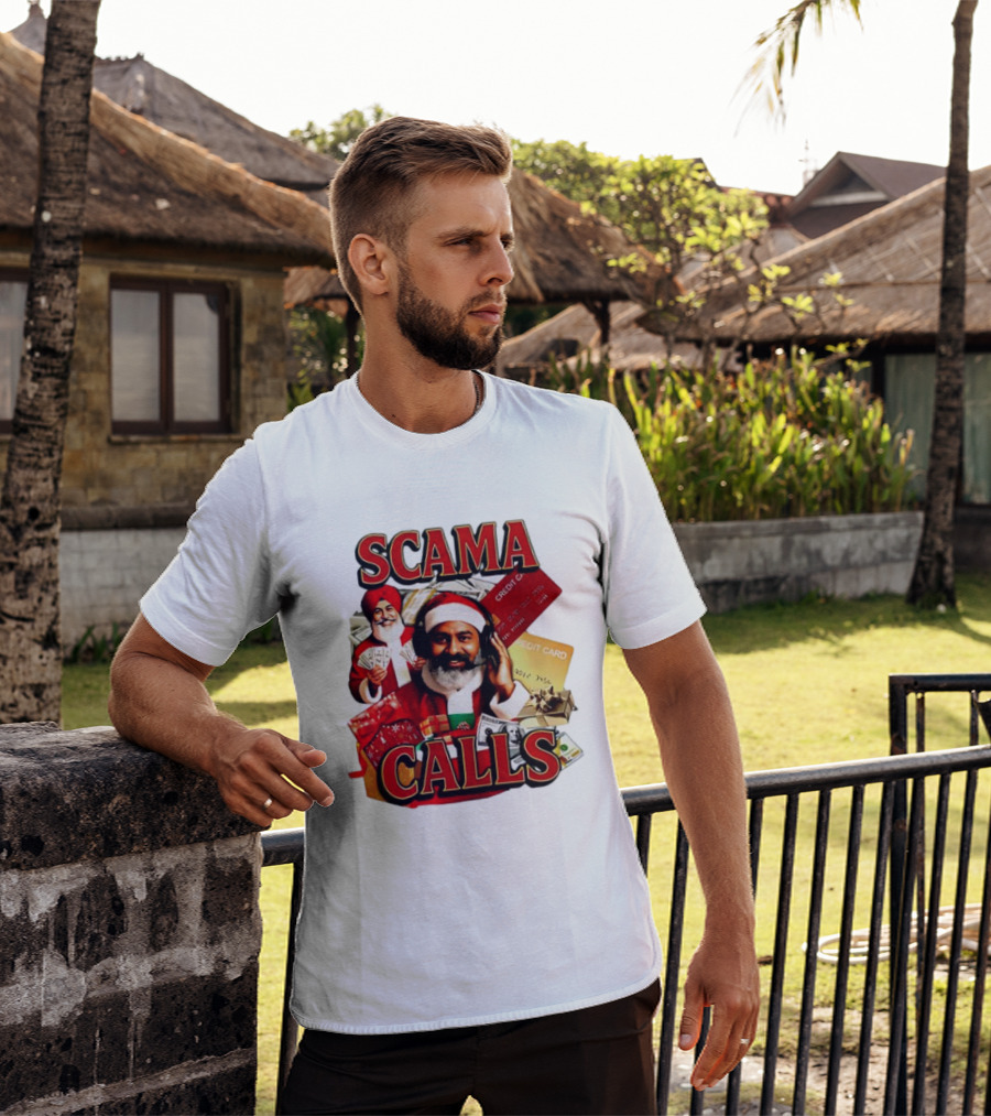 SCAMA CALLS Santa Comedy Credit Card Gifts Cash T-Shirt