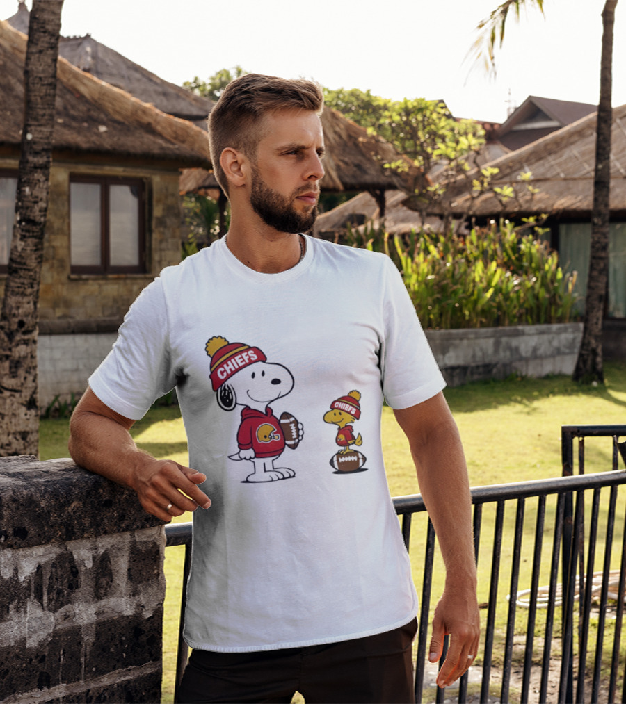 Kansas City Chiefs Snoopy Woodstock NFL Football Fan Gear T-Shirt