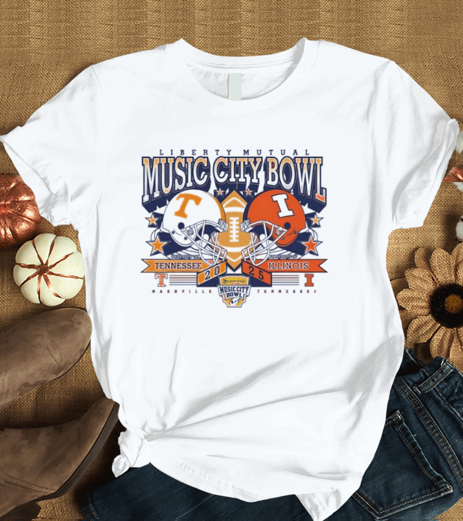 Liberty Mutual Music City Bowl Tennessee Vs Illinois December 2025 Nashville T-Shirt