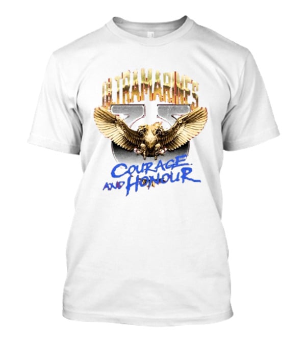 Warhammer 40 000 Ultramarines Courage And Honour Emblem With Eagle Wings T-Shirt