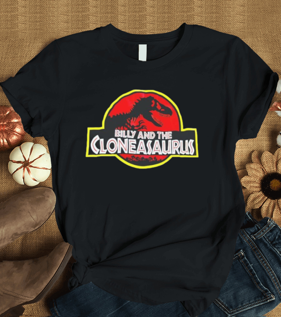 Billy And The Cloneasaurus Dinosaur Silhouette Comedy T-Shirt