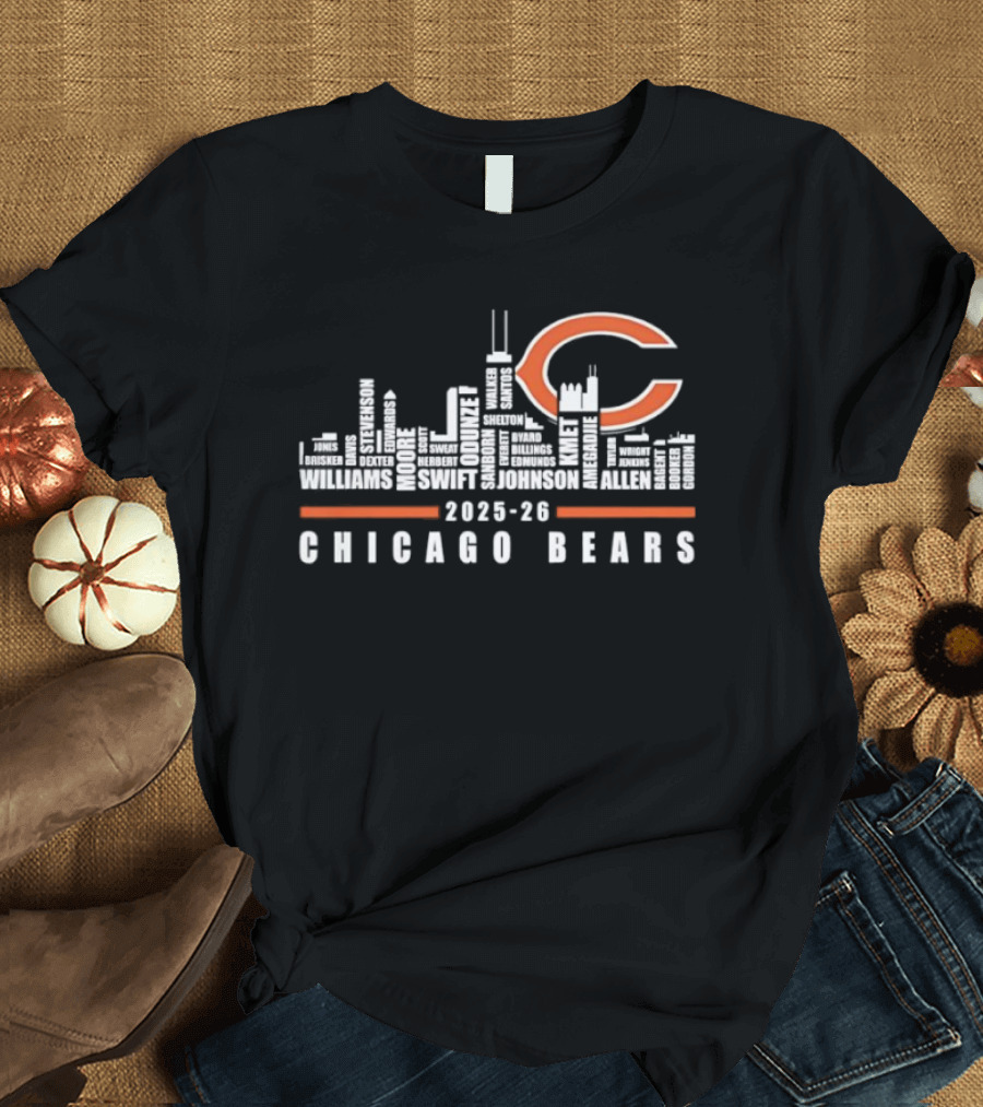 Chicago Bears 2025 26 Skyline C T-Shirt