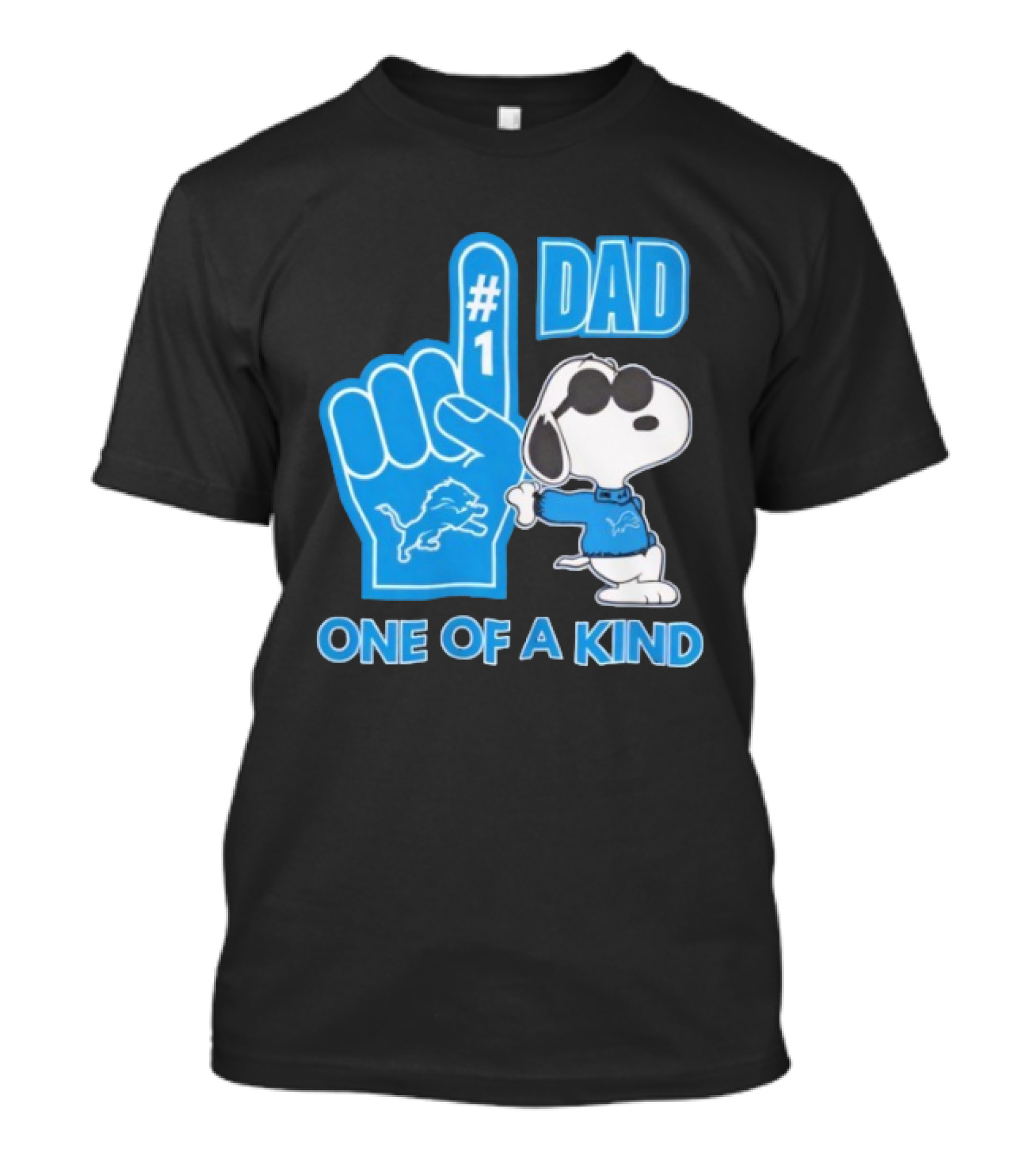Detroit Lions Snoopy #1 Dad One Of A Kind T-Shirt