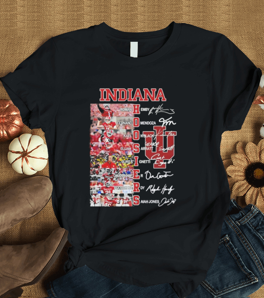 Indiana Hoosiers Football Players Signature IU Team Spirit T-Shirt