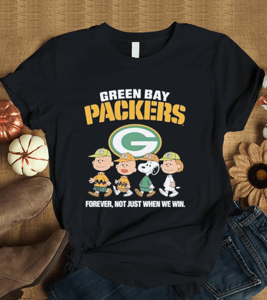 Green Bay Packers Peanuts Abbey Road Forever Not Just When We Win T-Shirt
