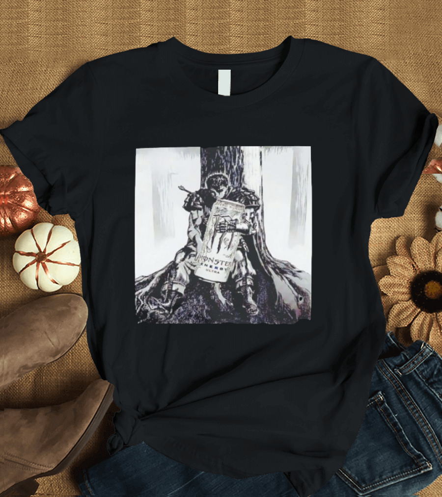 Guts Berserk With Monster Energy Ultra Drink Manga T-Shirt