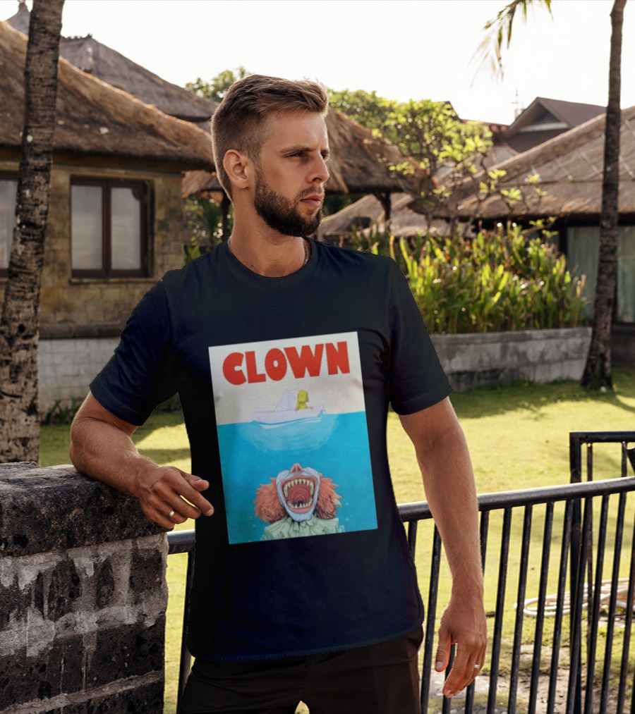 Halloween Jaws Inspired Clown Parody Horror Movie T-Shirt
