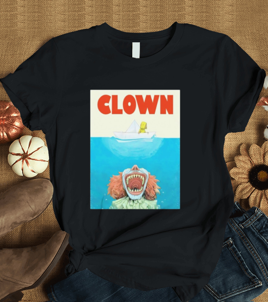 Halloween Jaws Inspired Clown Parody Horror Movie T-Shirt