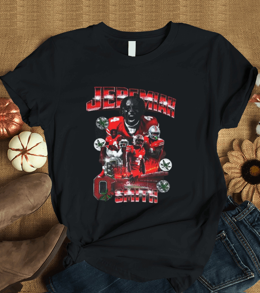 Jeremiah Smith Ohio State Buckeyes NFL Football Player Name Red Jersey Team Spirit T-Shirt