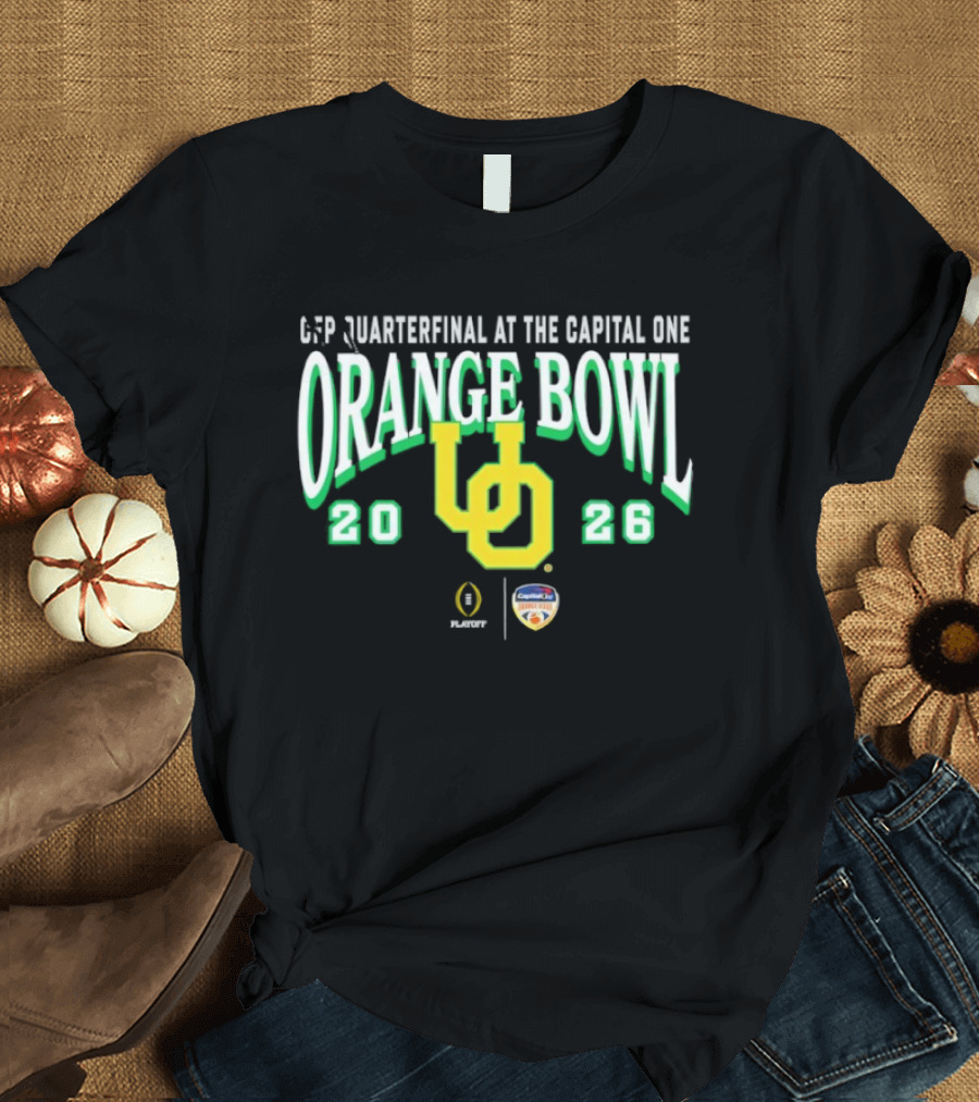 Oregon Ducks 2026 CFP Quarterfinal Capital One Orange Bowl T-Shirt