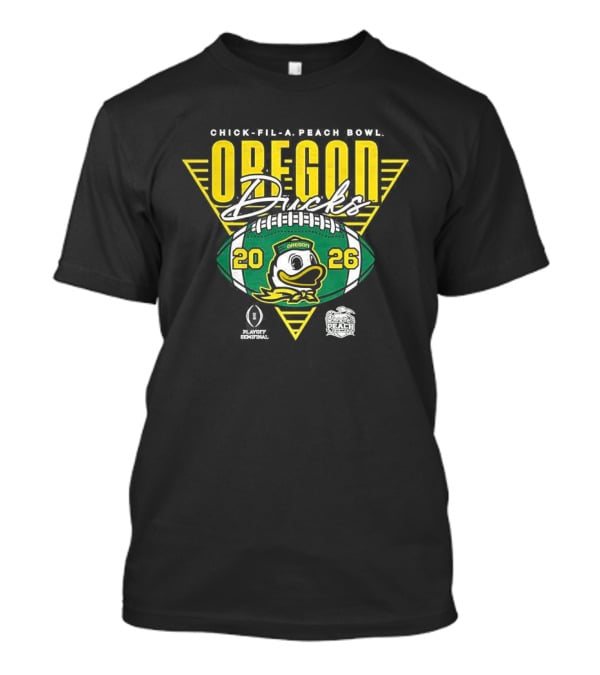 Oregon Ducks CFP Chick Fil A Peach Bowl 2026 Football Triangle T-Shirt