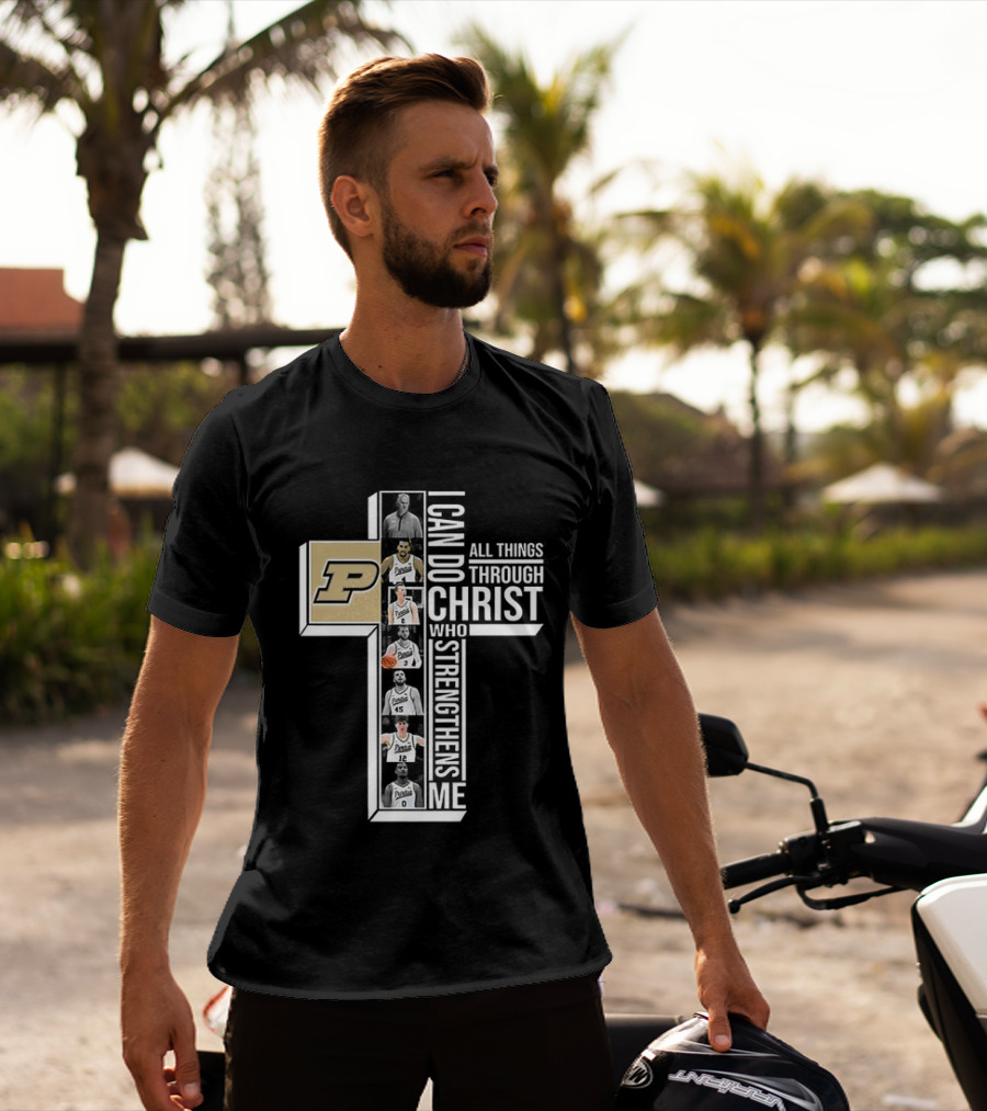 Purdue Boilermakers NCAA I Can Do All Things Through Christ Who Strengthens Me Cross T-Shirt