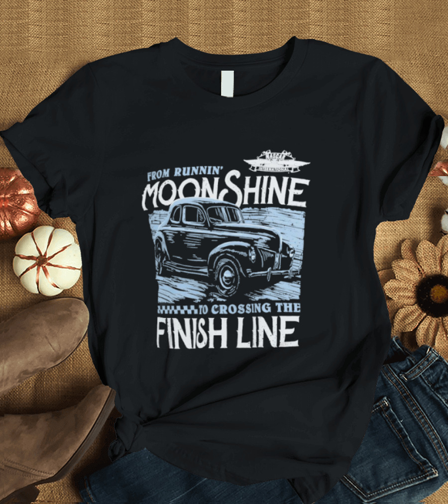 Moonshine Finish Line Old School Racing Nostalgia T-Shirt