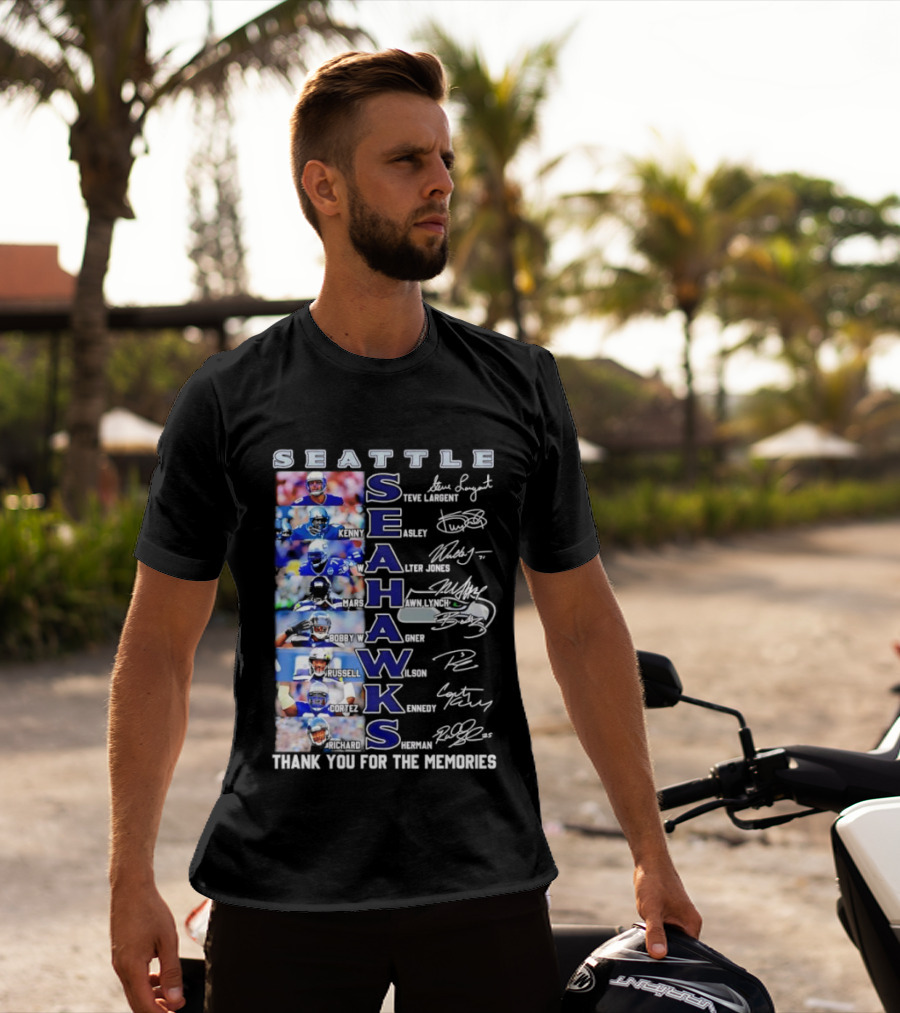 Seattle Seahawks Players Signature Thank You For The Memories T-Shirt