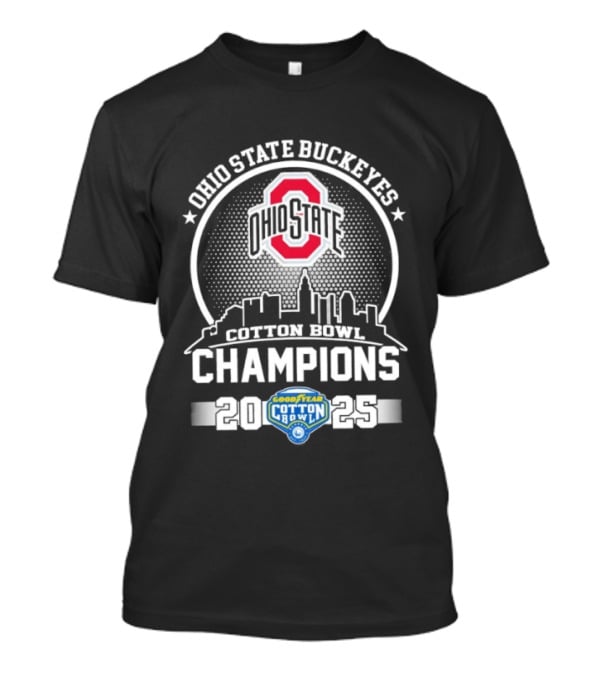 Ohio State Buckeyes Cotton Bowl Champions 2023 Skyline Goodyear T-Shirt