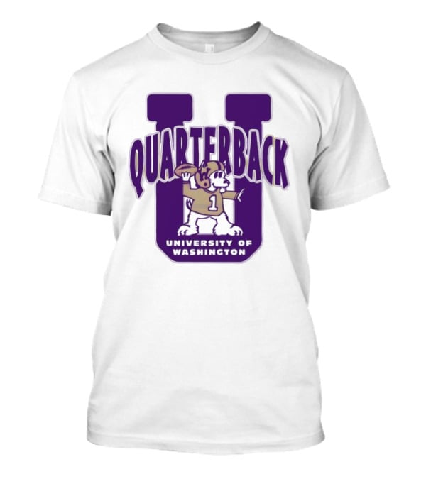 University Of Washington Huskies Quarterback U Mascot Football T-Shirt