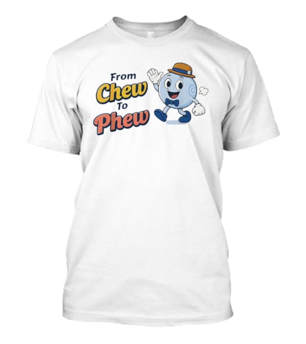 From Chew To Phew Cartoon Character Hat And Bowtie Fun T-Shirt