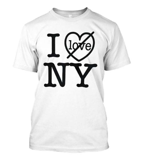 I No Love Heart Symbol Strikethrough NY T-Shirt