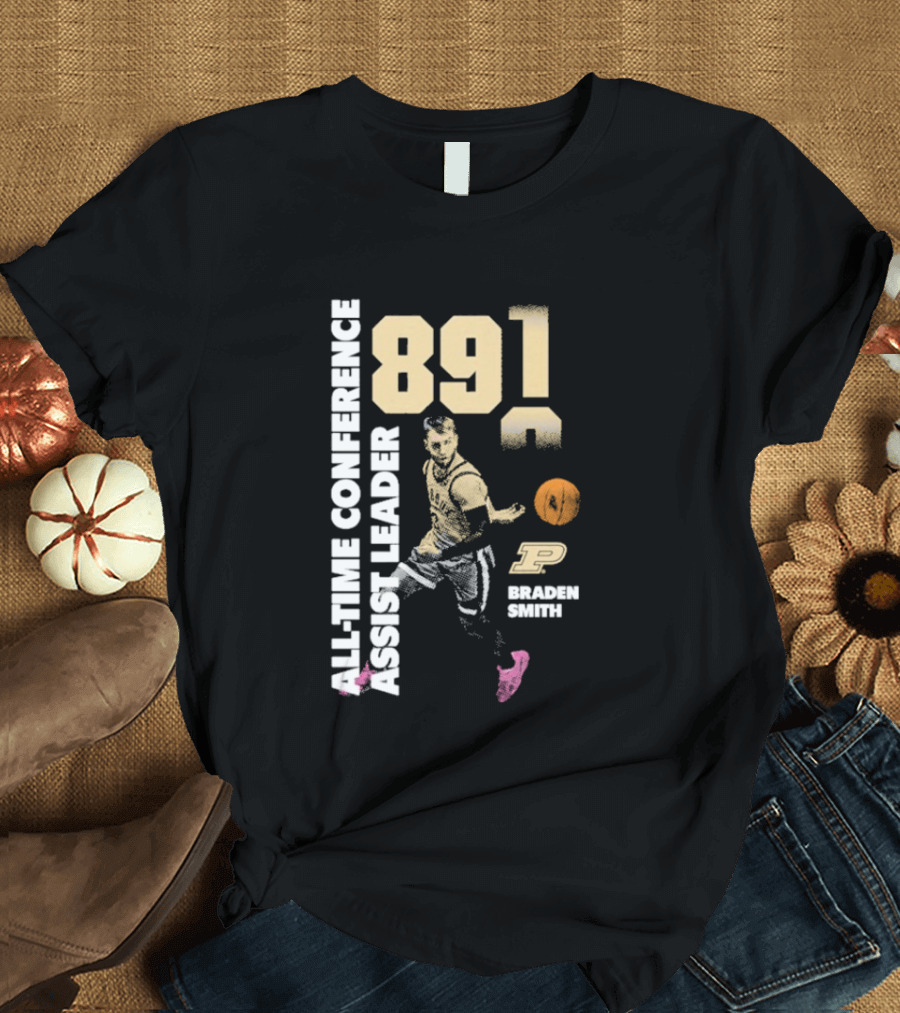 Braden Smith 891 All Time Conference Assist Leader Purdue Boilermakers T-Shirt