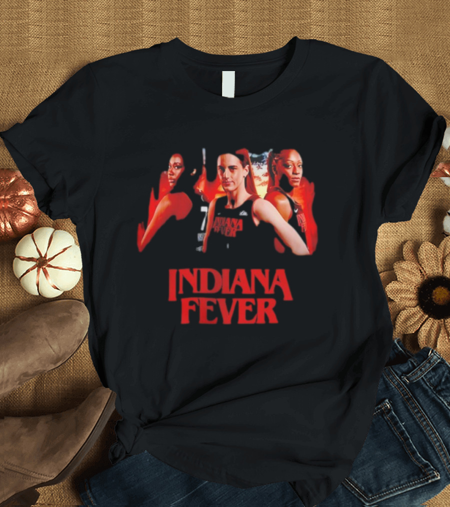 Indiana Fever Caitlin Clark Aliyah Boston Kelsey Mitchell Stranger Things T-Shirt